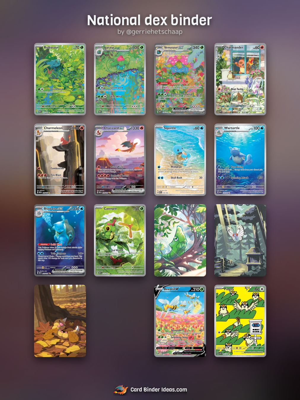 National dex binder. Michi Method Pokémon card binder idea by @gerriehetschaap.