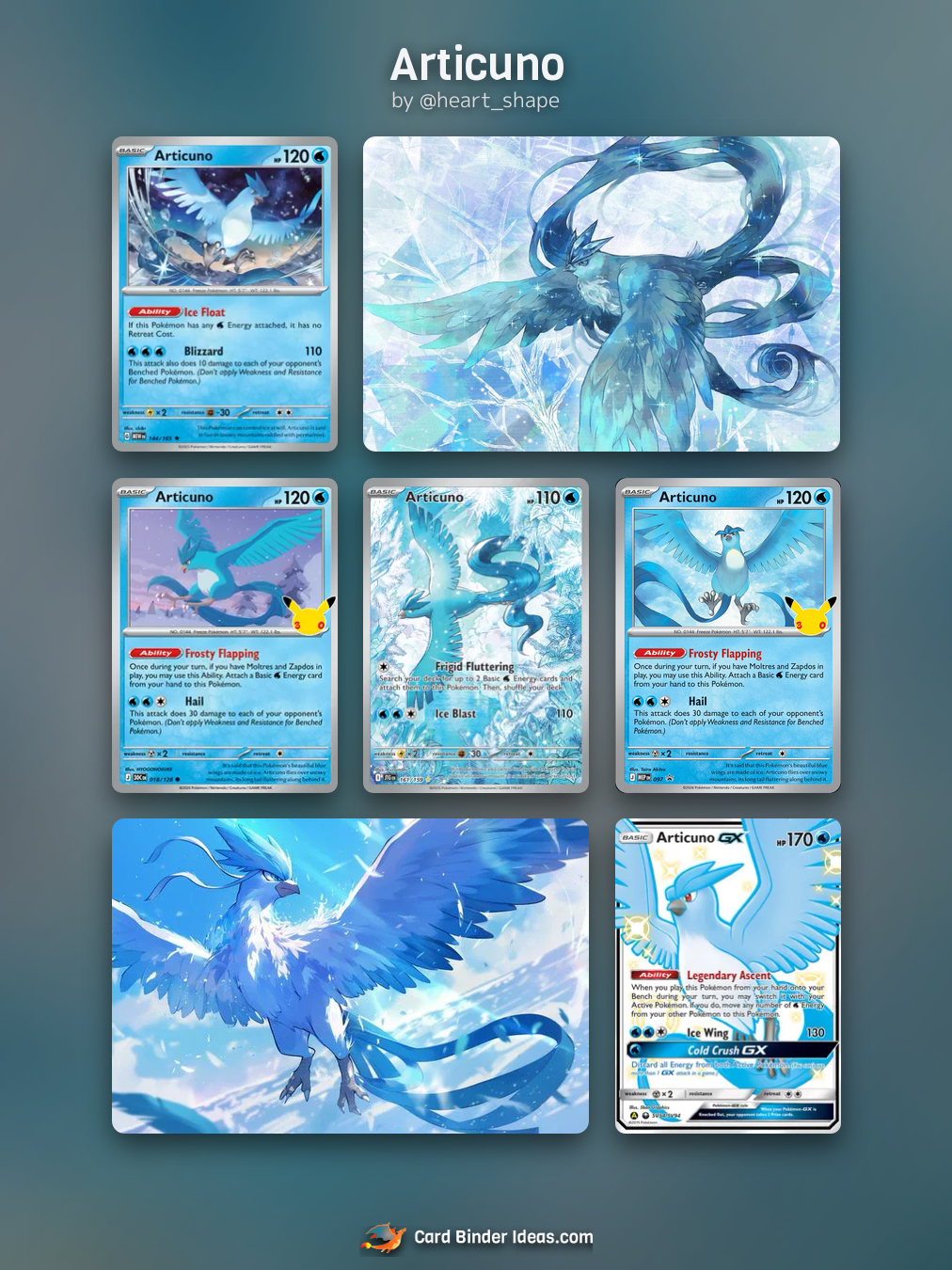 Articuno. Michi Method Pokémon card binder idea by @heart_shape.