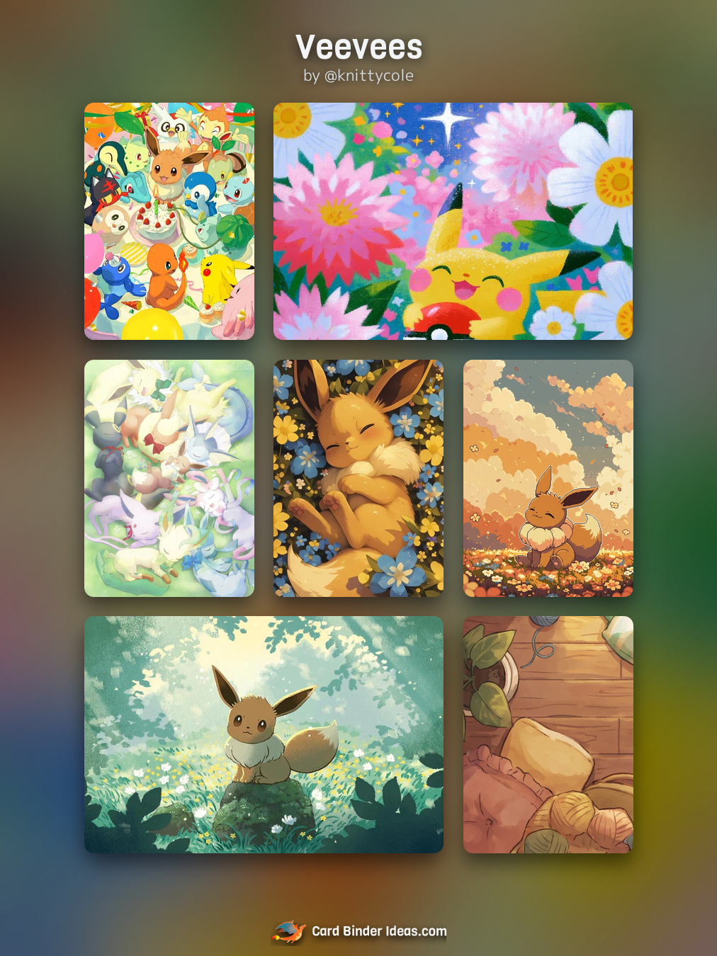 Veevees. Michi Method Pokémon card binder idea by @knittycole.