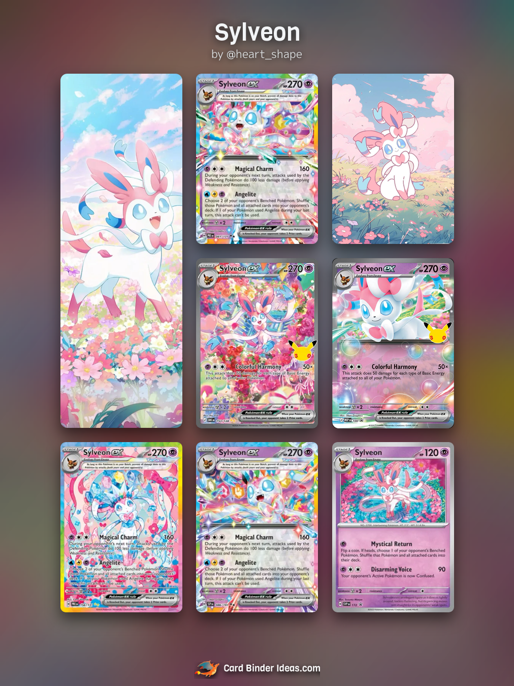 Sylveon. Michi Method Pokémon card binder idea by @heart_shape.