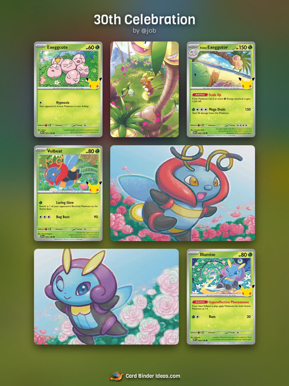 30th Celebration. Michi Method Pokémon card binder idea by @job.