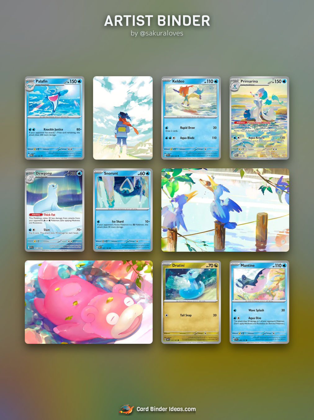 ARTIST BINDER. Michi Method Pokémon card binder idea by @sakuraloves.