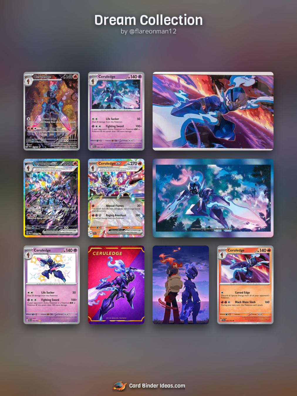 Dream Collection. Michi Method Pokémon card binder idea by @flareonman12.