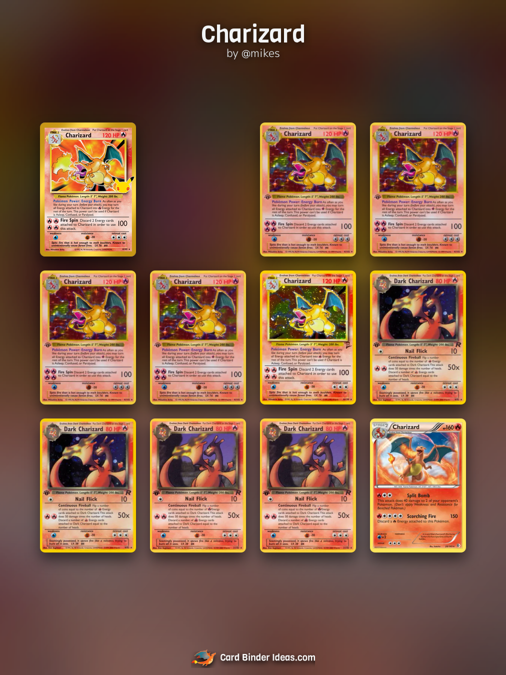 Charizard. Pokémon card binder idea by @mikes.
