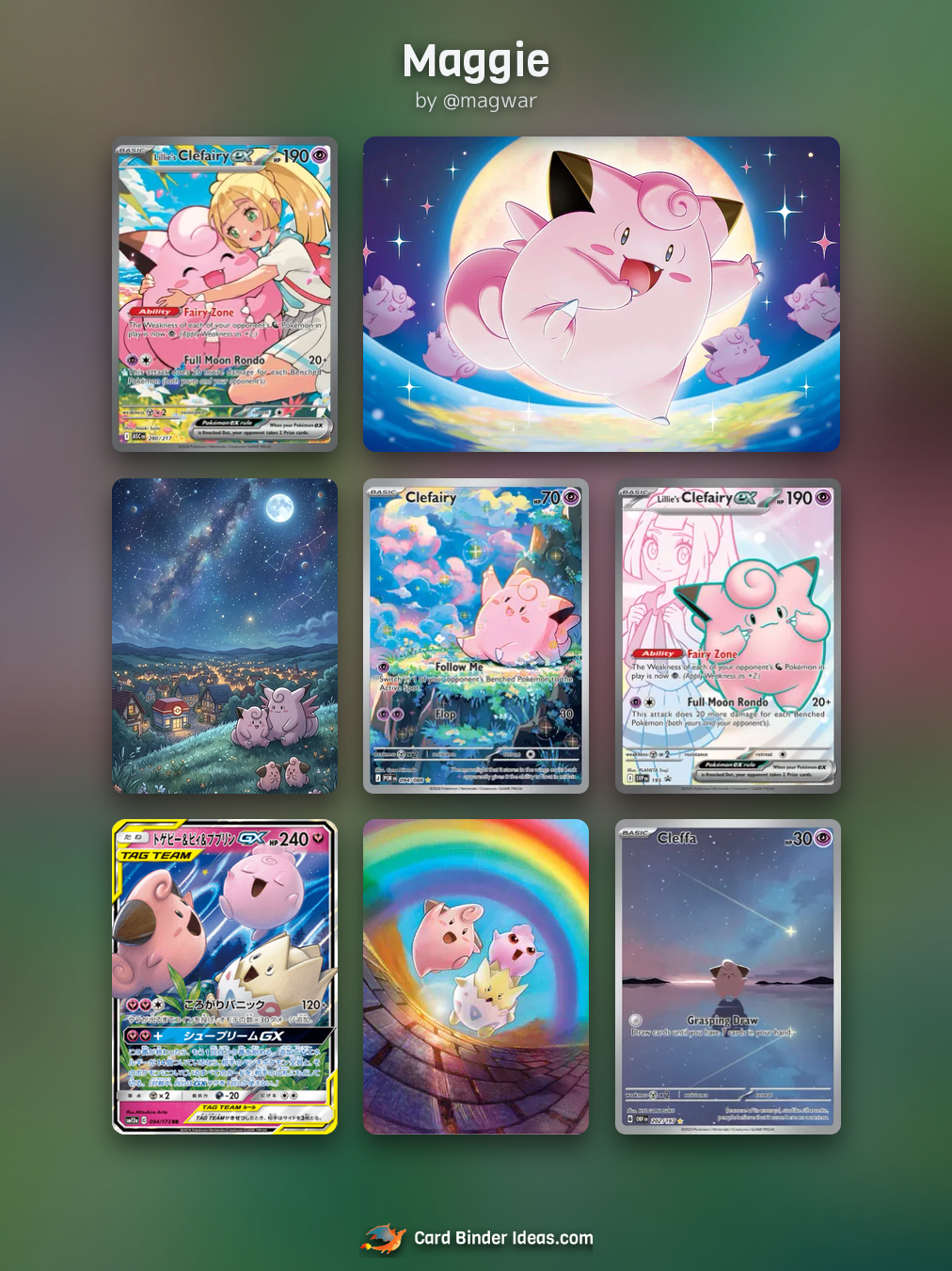 Maggie. Michi Method Pokémon card binder idea by @magwar.