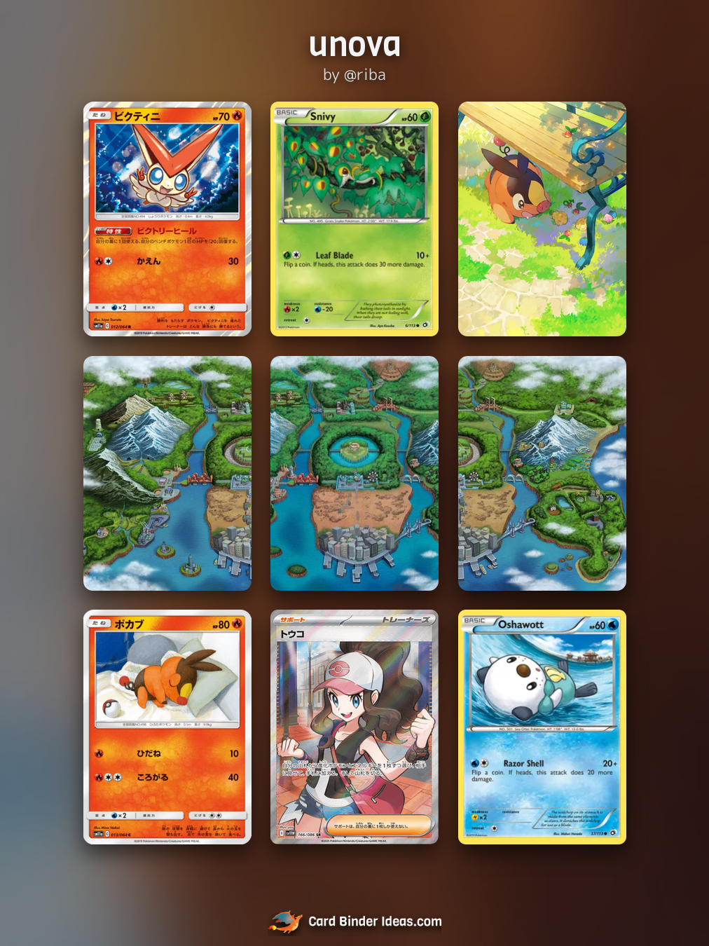 unova. Michi Method Pokémon card binder idea by @riba.