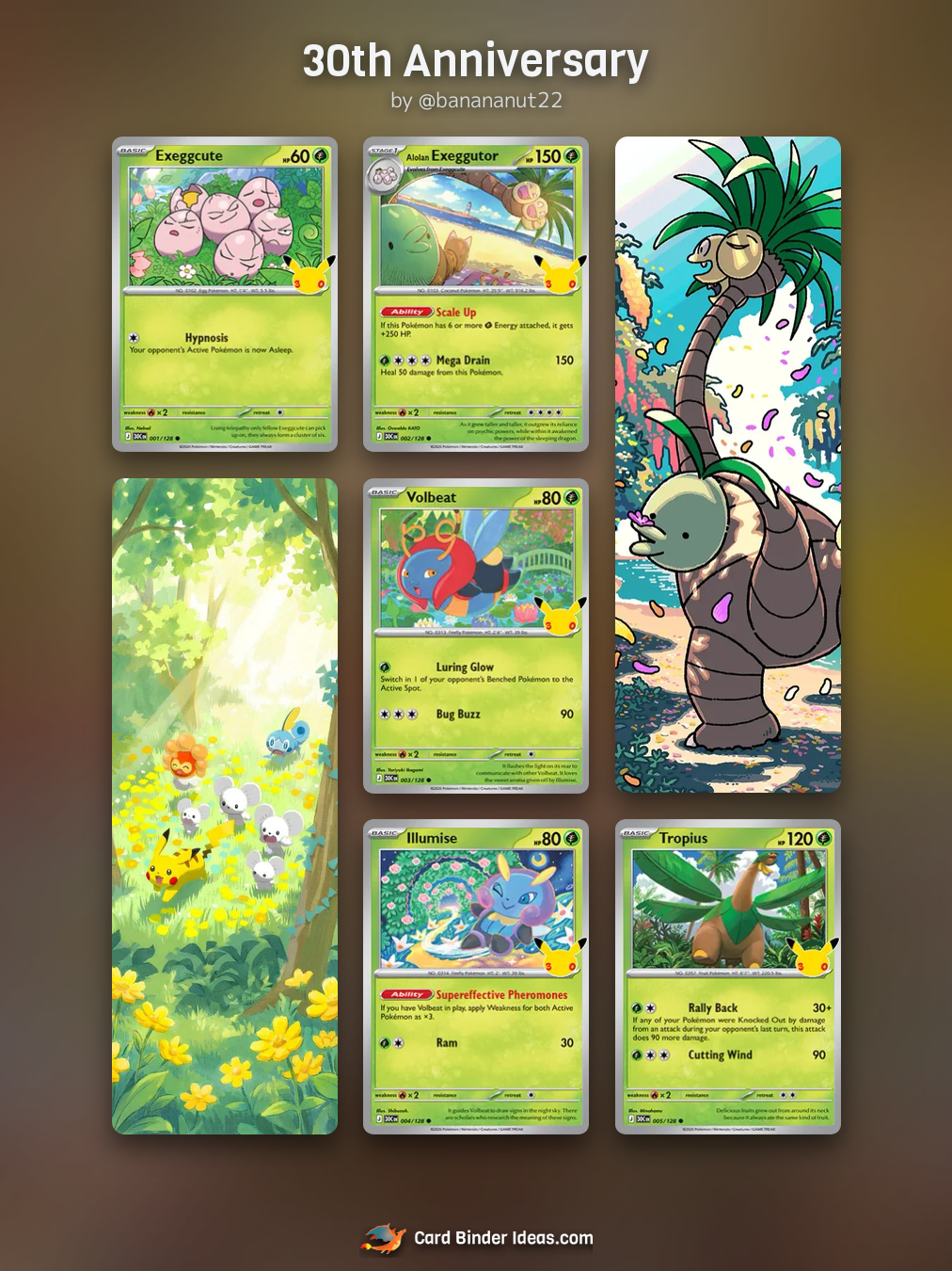 30th Anniversary. Michi Method Pokémon card binder idea by @banananut22.