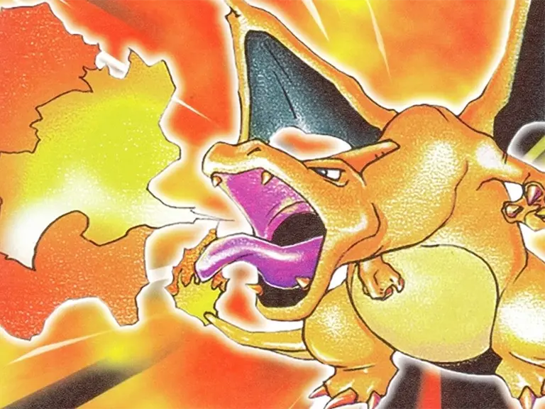 Charizard roaring in orange flames in Mitsuhiro Arita artwork