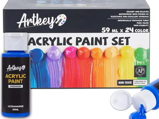 Artkey acrylic paint set with 24 colors