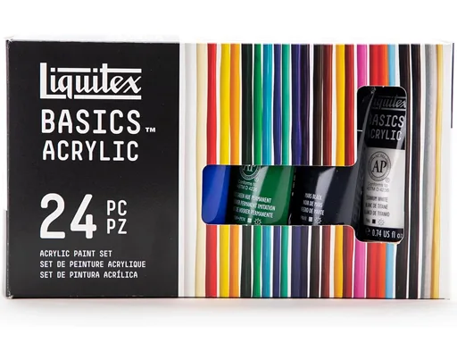 Liquitex BASICS acrylic paint set with 24 colors