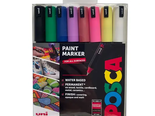 Black and white POSCA fine detail markers